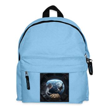 Weltraum-Schach mit Katze - Kinder Rucksack - Hellblau - Vorne
