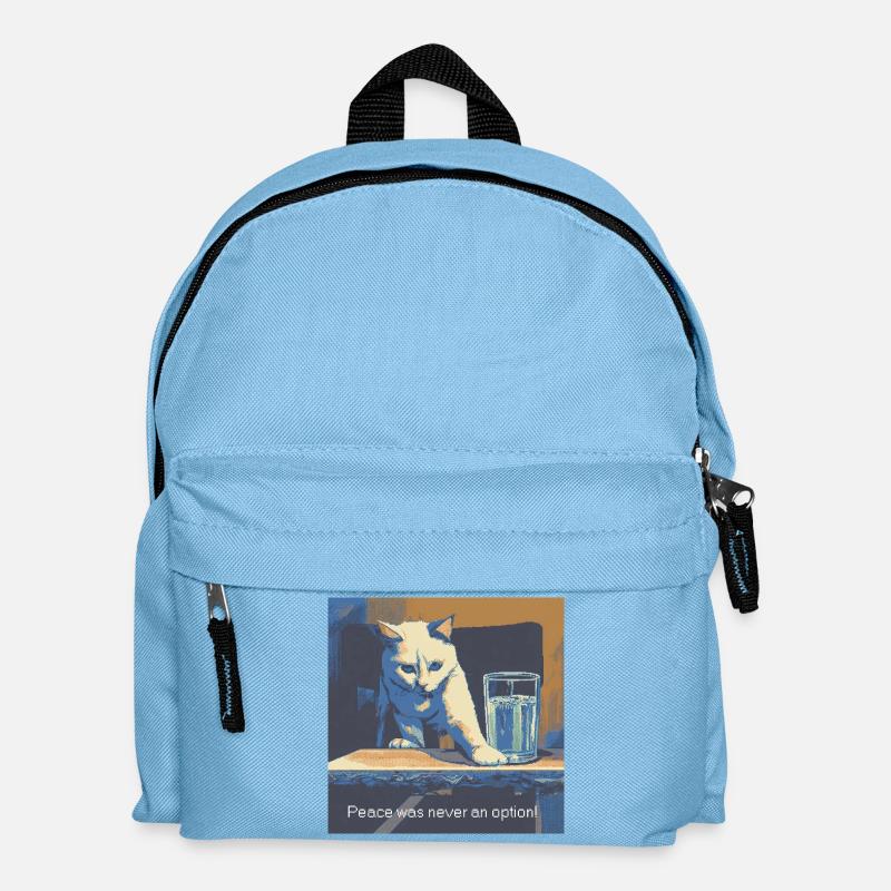 Katzenmotiv mit Friedensbotschaft - Kinder Rucksack - Hellblau