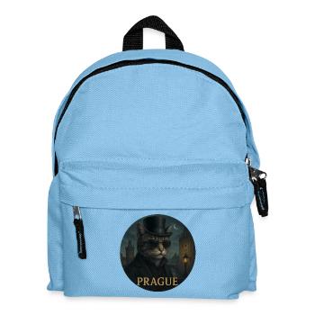 Chat gentleman devant la vieille ville de Prague - Sac à dos Enfant - bleu clair - Devant