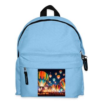 Bunte Nacht-Heißluftballons - Kinder Rucksack - Hellblau - Vorne