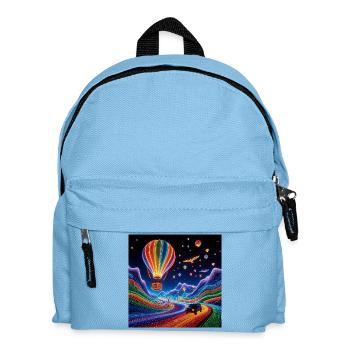 Traumhafte Fahrt in einem leuchtenden Ballon - Kinder Rucksack - Hellblau - Vorne