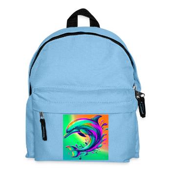 Delfin - Kinder Rucksack - Hellblau - Vorne
