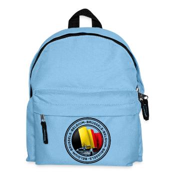 Brüssel Landmark Flagge Illustration - Kinder Rucksack - Hellblau - Vorne