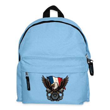 Aigle français avec drapeau  - Sac à dos Enfant - bleu clair - Devant