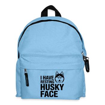 Citation drôle sur le visage d'un Husky au repos - Sac à dos Enfant - bleu clair - Devant