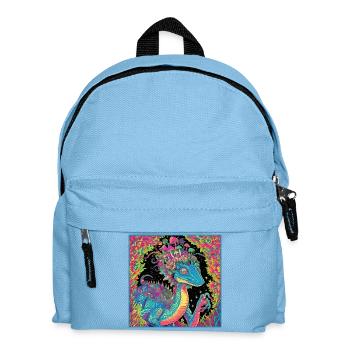 Psychedelic Forest Dragon Illustration - Kids' Backpack - light blue - Front