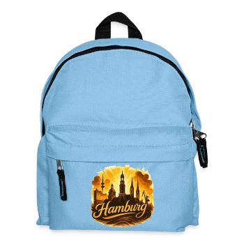 Hambourg Gold City Silhouette Cadeau Doré - Sac à dos Enfant - bleu clair - Devant