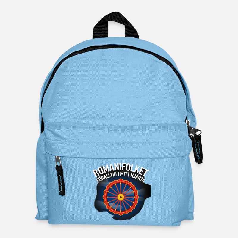 Heart Carousel against Night Blue Sky - Kids' Backpack - light blue