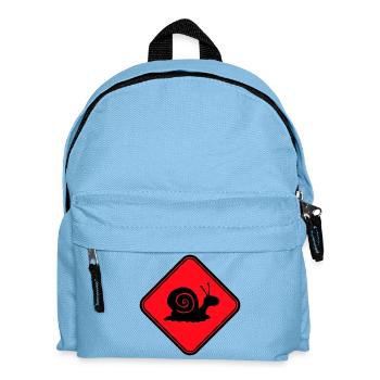 Schnecke Gefahr Vorsicht Achtung Schild Warnung - Kinder Rucksack - Hellblau - Vorne