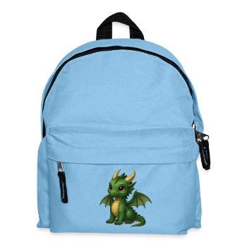 Mignon dragon émeraude - Motif de dessin animé magique - Sac à dos Enfant - bleu clair - Devant