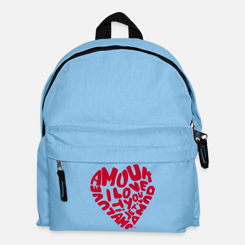 Multilingual heart - Kids' Backpack - light blue
