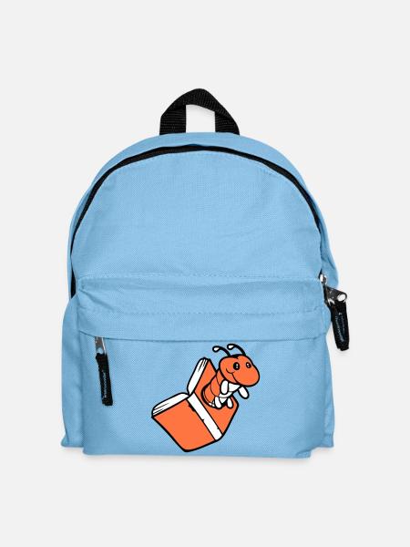 Bücherwurm Raupe Nerd Buch Loch Geek Wurm lesen - Kinder Rucksack - Hellblau