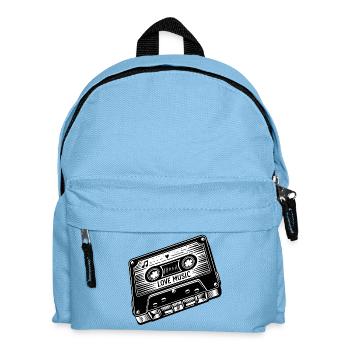 Kassette mit Love Music Schriftzug - Kinder Rucksack - Hellblau - Vorne