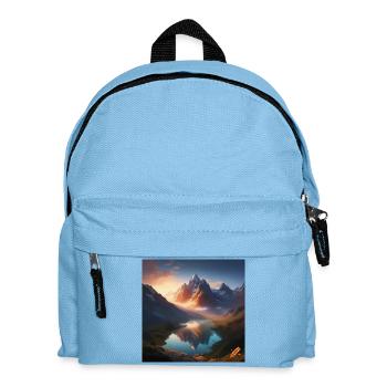 Schneebedeckte Berge bei Sonnenuntergang - Kinder Rucksack - Hellblau - Vorne