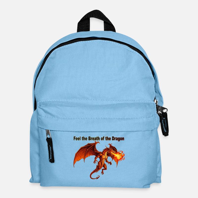 Fiery Dragon Breath Design - Kids' Backpack - light blue