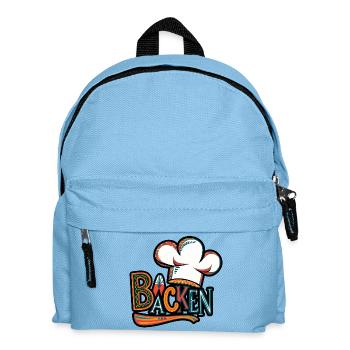 Baker chef hat illustration - Kids' Backpack - light blue - Front