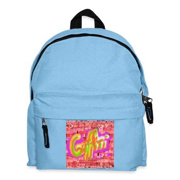 Graffitis colorés sur briques - Sac à dos Enfant - bleu clair - Devant