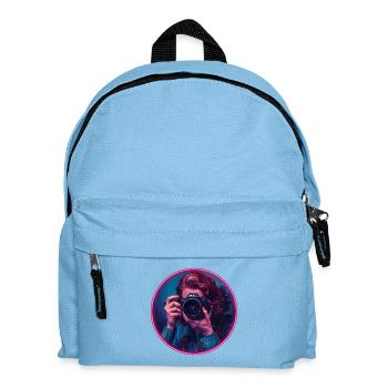 Photographer with retro video glamour - Kids' Backpack - light blue - Front