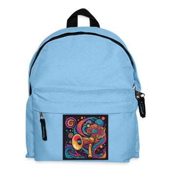 Psychedelic Exploration with Space Speaker - Kids' Backpack - light blue - Front
