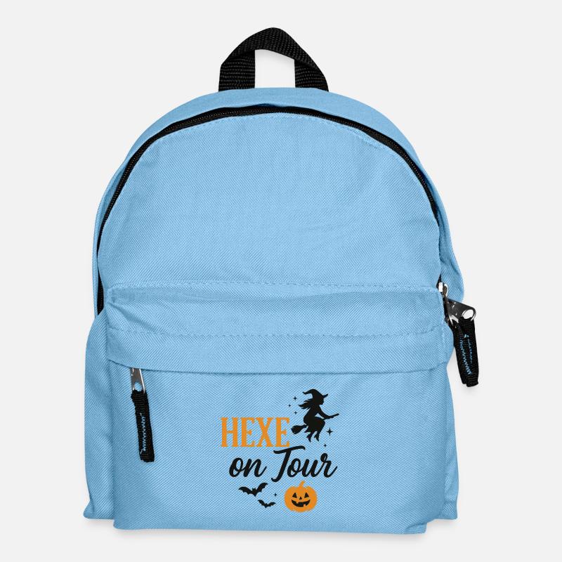 Hexe auf Halloween Herbstschnitt - Kinder Rucksack - Hellblau