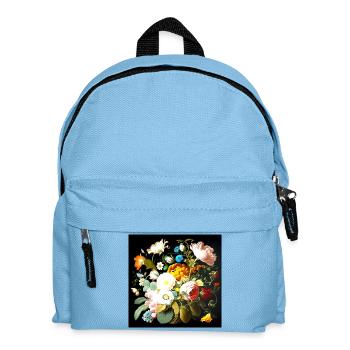 Blumenstrauß in leuchtenden Farben flämischer Stil - Kinder Rucksack - Hellblau - Vorne