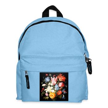 Flower bouquet in baroque style Flemish old masters - Kids' Backpack - light blue - Front