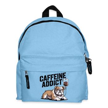 Caffeine Addict Bulldog - Kids' Backpack - light blue - Front