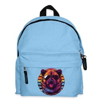 Labrador dans un style rétro coucher de soleil - Sac à dos Enfant - bleu clair - Devant