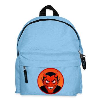 Tête de diable démoniaque avec corne - Sac à dos Enfant - bleu clair - Devant