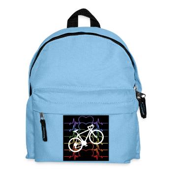 HEARTBEAT CYCLISTE VÉLO ARC-EN-CIEL COULEURS - Sac à dos Enfant - bleu clair - Devant