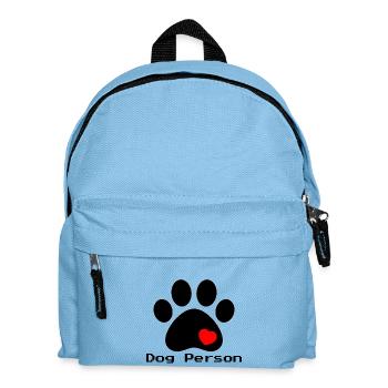 patte de chien avec coeur en rouge - Sac à dos Enfant - bleu clair - Devant