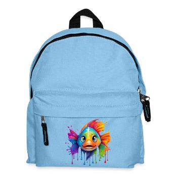 Coloured fish with colour explosion - Kids' Backpack - light blue - Front