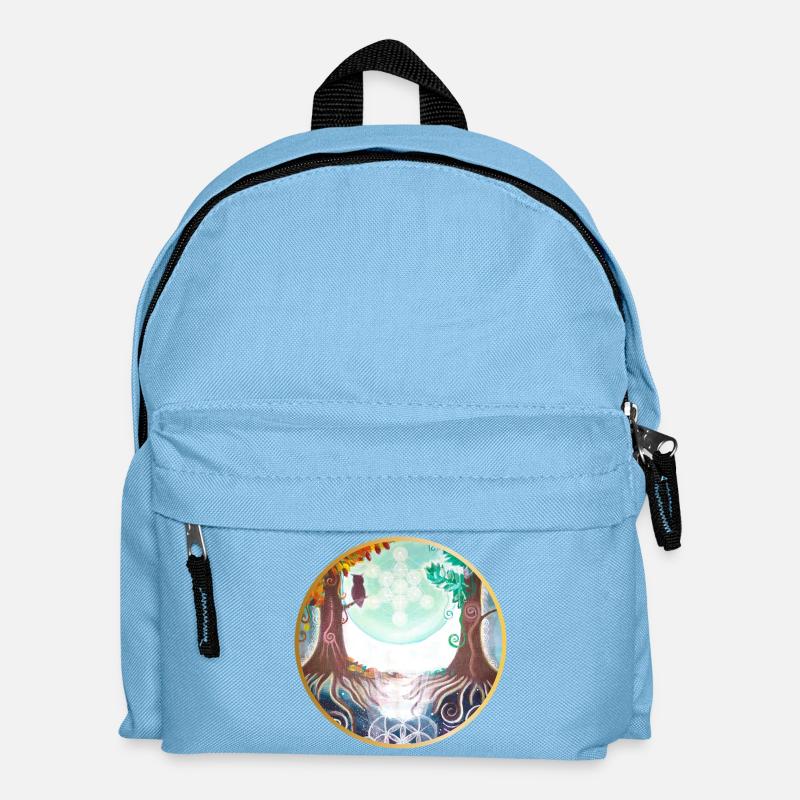 Mystical Nature Connection Illustration - Kids' Backpack - light blue