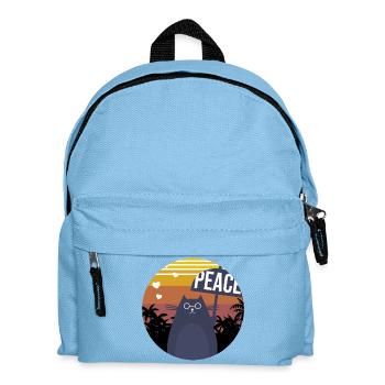 Cat Peace - Kinder Rucksack - Hellblau - Vorne