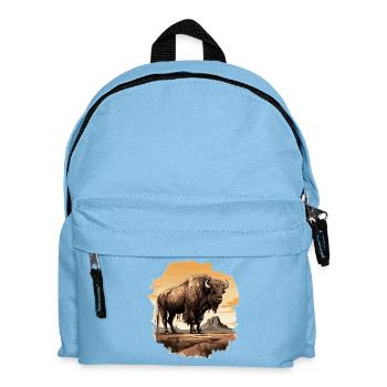 Majestischer Bison im Western-Stil - Kinder Rucksack - Hellblau - Vorne