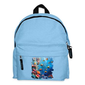 Lebendiges Korallenriff Unterwasserwelt - Kinder Rucksack - Hellblau - Vorne
