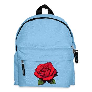 Rose rouge avec des feuilles - Sac à dos Enfant - bleu clair - Devant