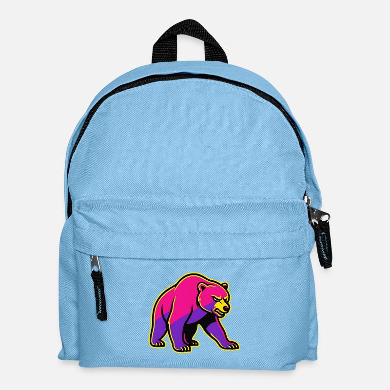 Ours néon avec puissance - Sac à dos Enfant - bleu clair