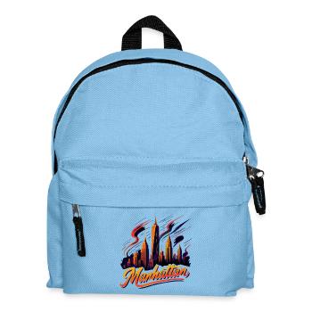 Manhattan City New York Skyline Neon Gift - Kids' Backpack - light blue - Front