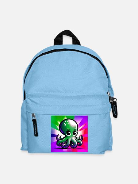 Krake - Kinder Rucksack - Hellblau