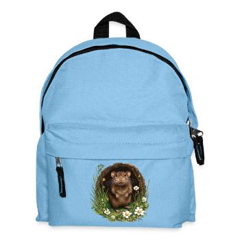 Wood mouse in the flower portal - Kids' Backpack - light blue - Front