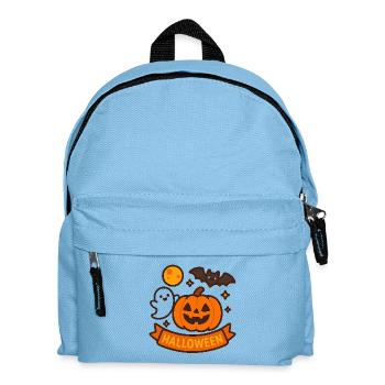 Kürbisgesicht Halloween Banner - Kinder Rucksack - Hellblau - Vorne