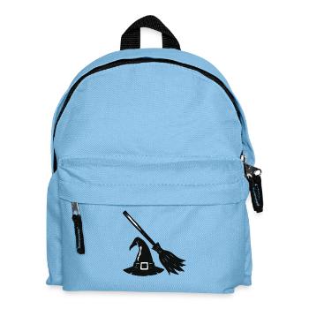 Chapeau de sorcière et silhouette de balai - Sac à dos Enfant - bleu clair - Devant