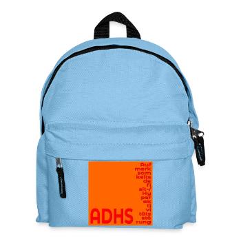 ADHS FOKUS KONZENTRATION - Kinder Rucksack - Hellblau - Vorne