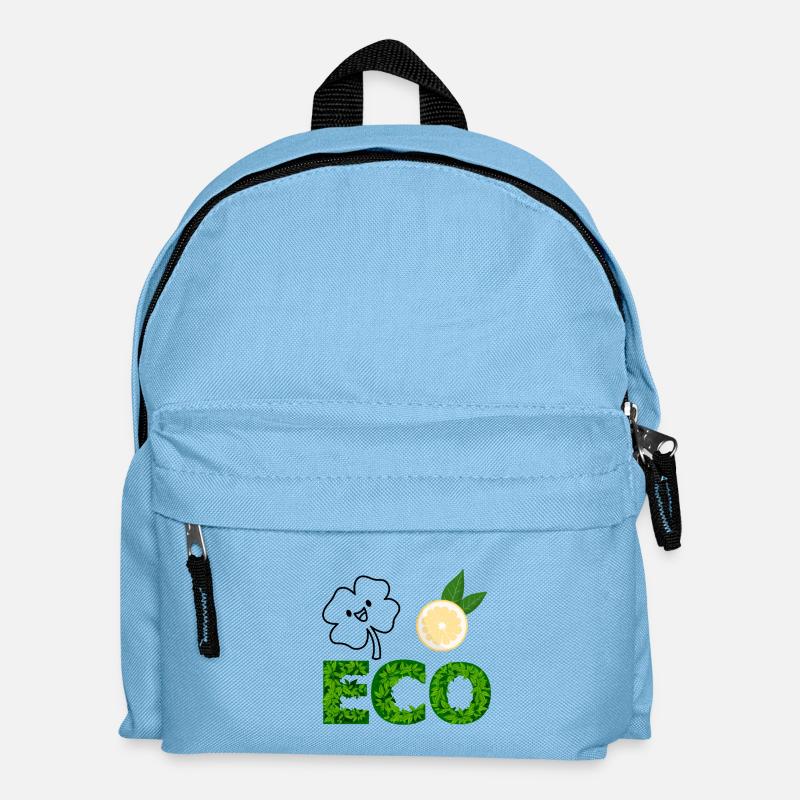 Eco Leaf Letters with Lemon Slice - Kids' Backpack - light blue