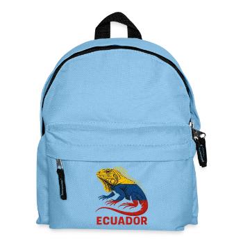 Leguan Ecuador Tricolor - Kinder Rucksack - Hellblau - Vorne