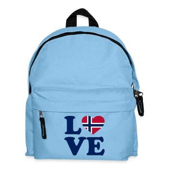 Amour - Drapeau de la Norvège - Norvège - Norvège - Sac à dos Enfant - bleu clair - Devant