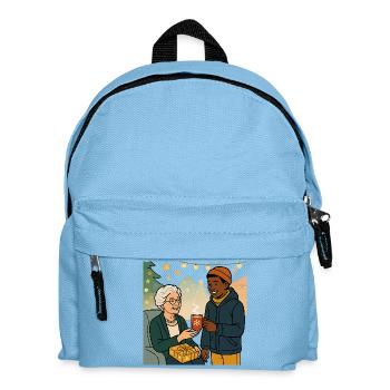 Grand-mère Karin avec son petit-fils - Sac à dos Enfant - bleu clair - Devant