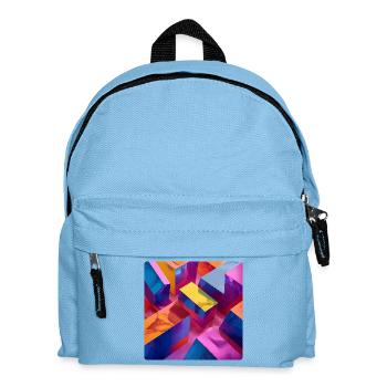 Neon 3D blocks colorful with shiny effect - Kids' Backpack - light blue - Front
