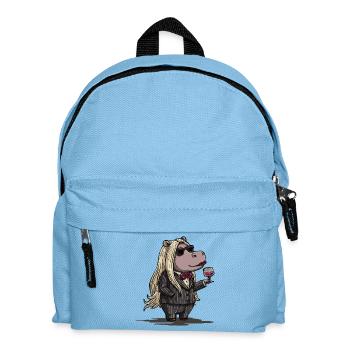 Stylish Gangster Hippo - Kinder Rucksack - Hellblau - Vorne